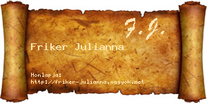 Friker Julianna névjegykártya